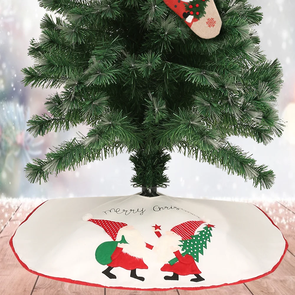 New linen snowman old man tree skirt tree bottom decoration