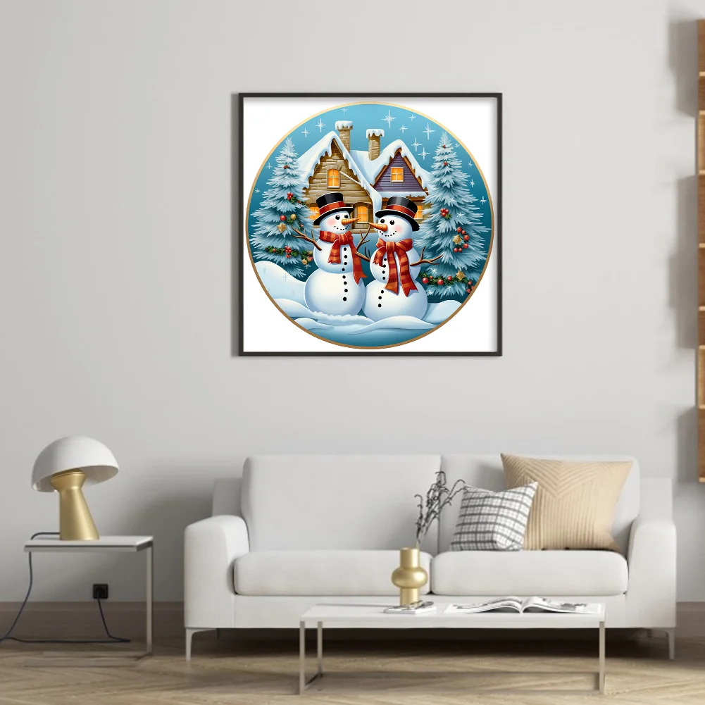 DIY Stamped Cross Stitch 11CT Full Embroidery 40*40cm - Christmas Snowman