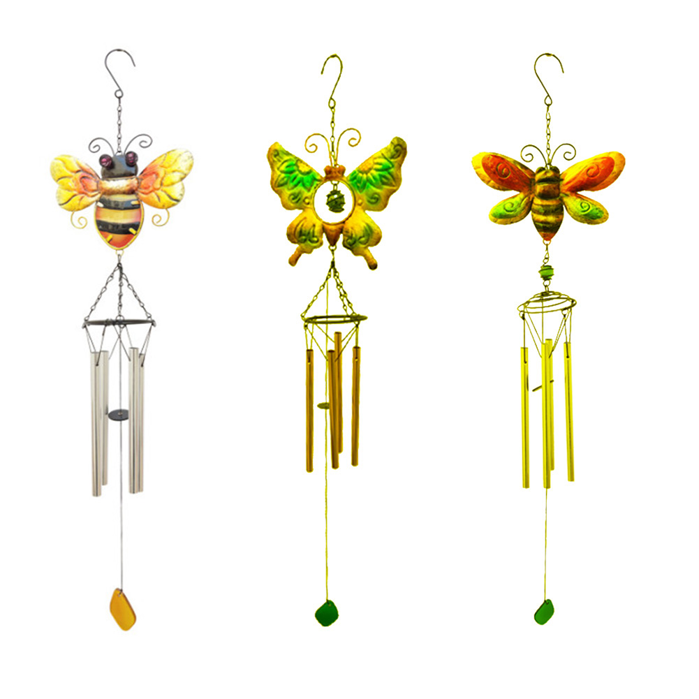 

Iron Art Butterfly Bee Moth Wind Chime Insects Bells Window Hanging Pendant, Moths, 501 Original