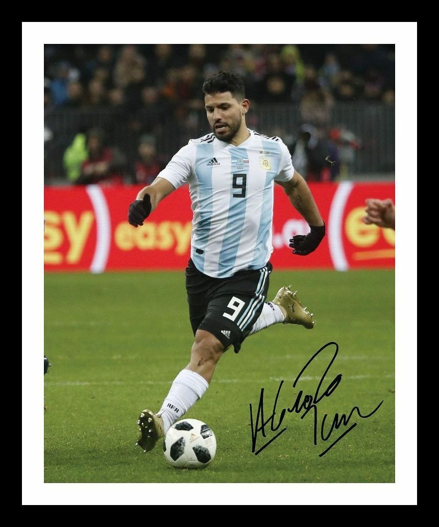 Sergio Aguero - Argentina Autograph Signed & Framed Photo Poster painting