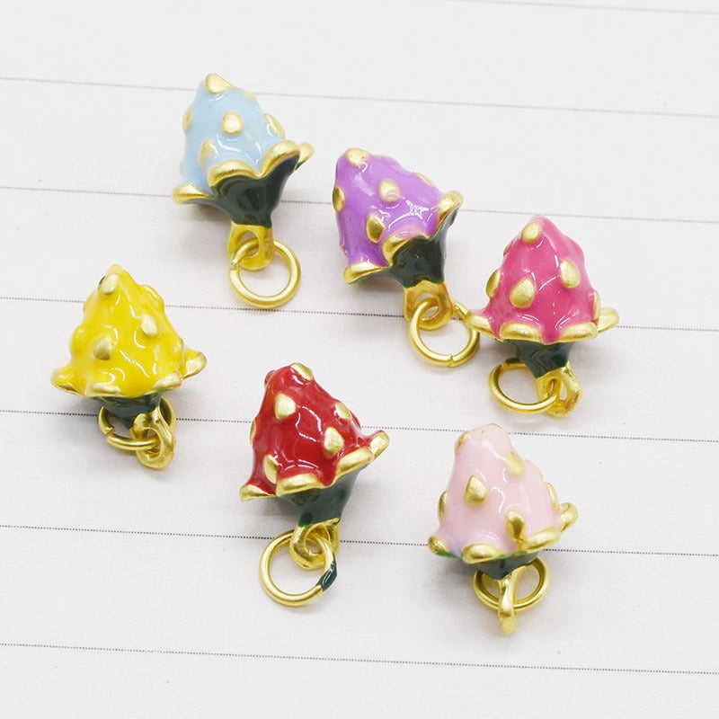 1 Piece 14*11mm Alloy Strawberry Pendant Jewelry Accessories