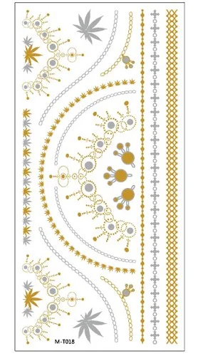 1sheet Indian Arabic body art women metallic temporary Mandala Flash Tattoos necklace sticker gold lace tatoo tatuagem maquiagem