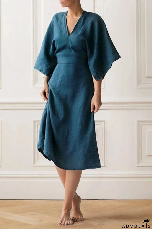 Elegant Ink  Linen Dress