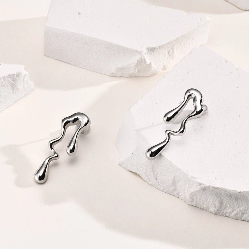 1 Pair IG Style Water Droplets 201 Stainless Steel Ear Studs