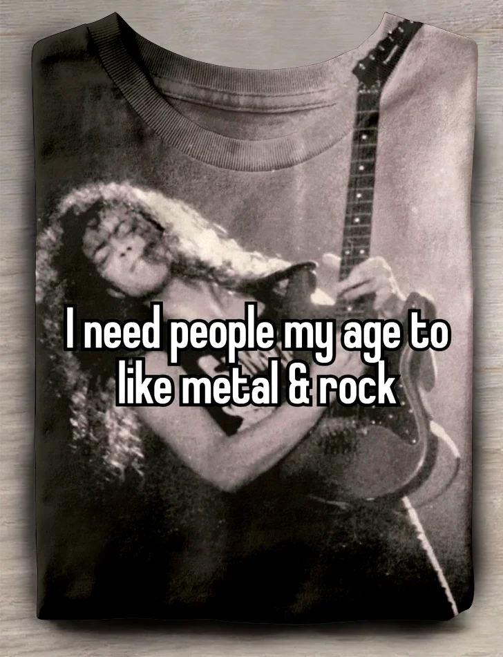 Teecade Teecade I Need People My Age To Like Metal & Rock T-shirt