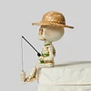 "Until Death Skeleton Fishing" Funny decoration creative gift desktop atmosphere ornaments, Fishing Skull Halloween Ornament