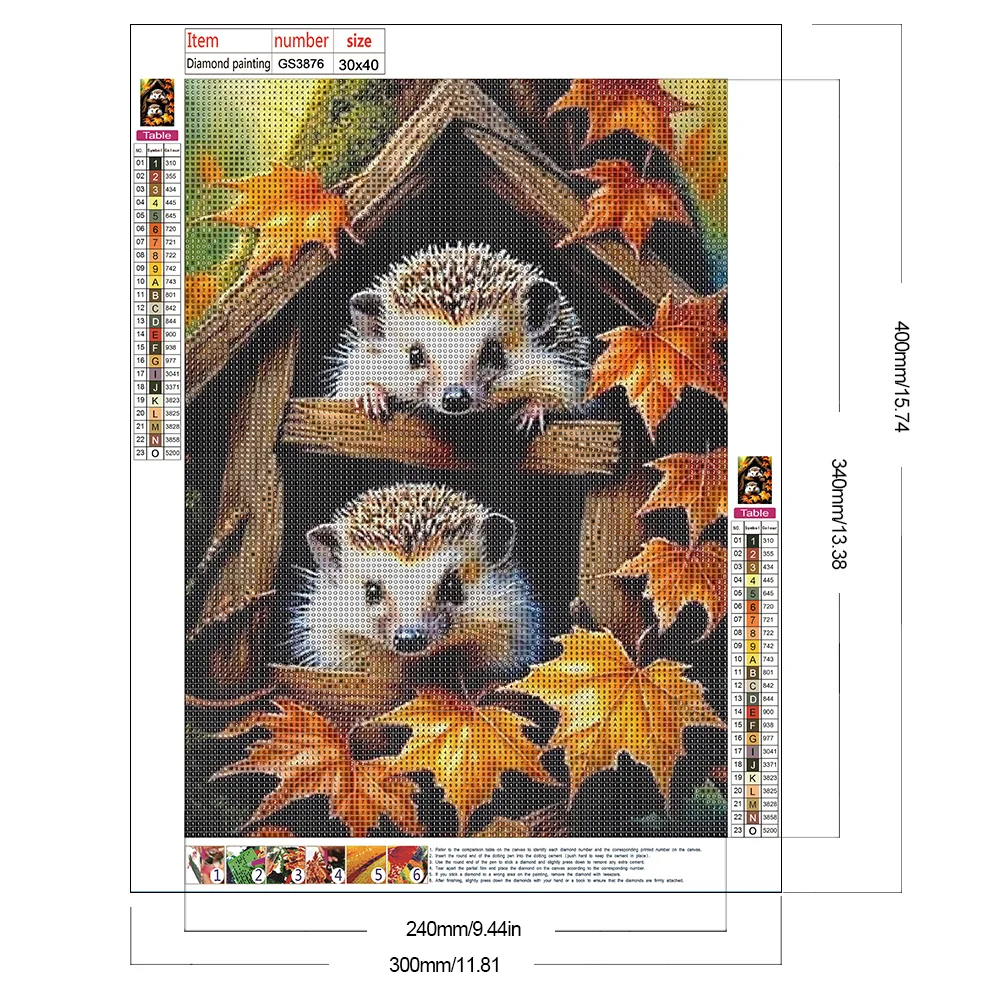 Diamond Painting - Full Square Drill - Hedgehog(Canvas|30*40cm)