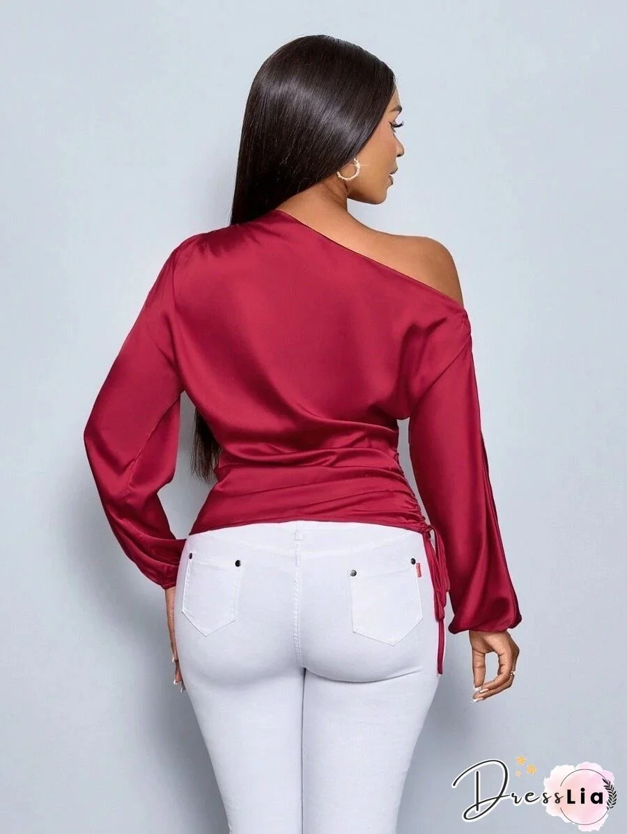 Christmas Semi Shoulder Long Sleeve T-Shirt