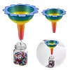 Gradient Color Diamond Painting Organizer Funnel Morning Glory Design Portable Drill Funnel for DIY Craft Easy Transfer Tools (Style C)
