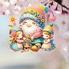 DIY Mothers Day Flower Gnome Diamond Painting Single-sided Hanging Pendant