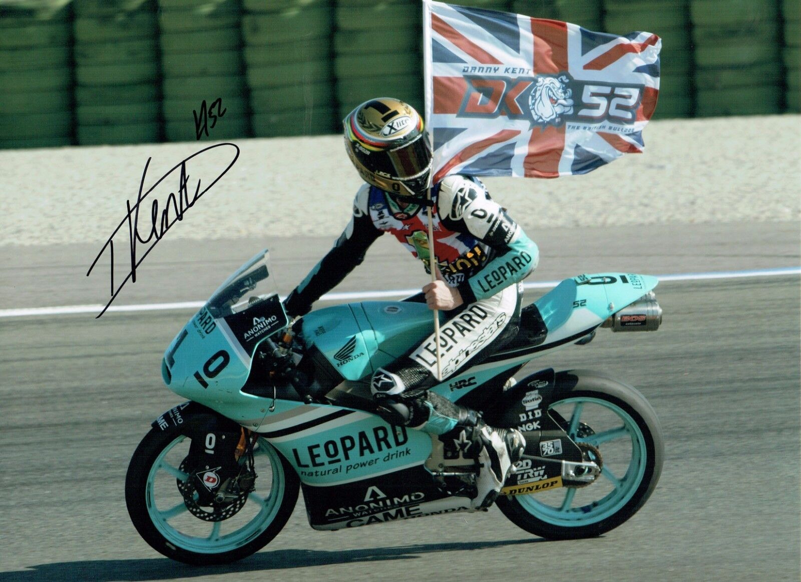 Danny KENT SIGNED MOTO2 AUTOGRAPH 16x12 Photo Poster painting AFTAL COA Leopard Racing