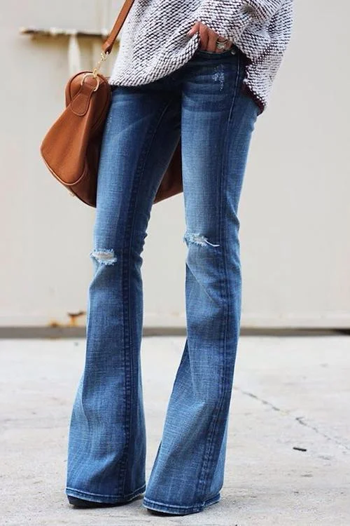 Broken Hole Bell Jeans