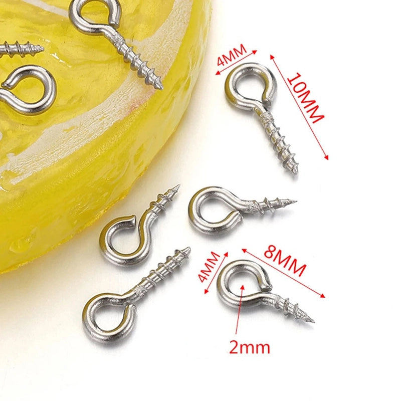 50 PCS/Package 304 Stainless Steel Geometric Screw Ornament Accessories