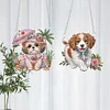 2Pcs Diamond Painting Puppy Diamond Painting Pendant for Garden Window Decor