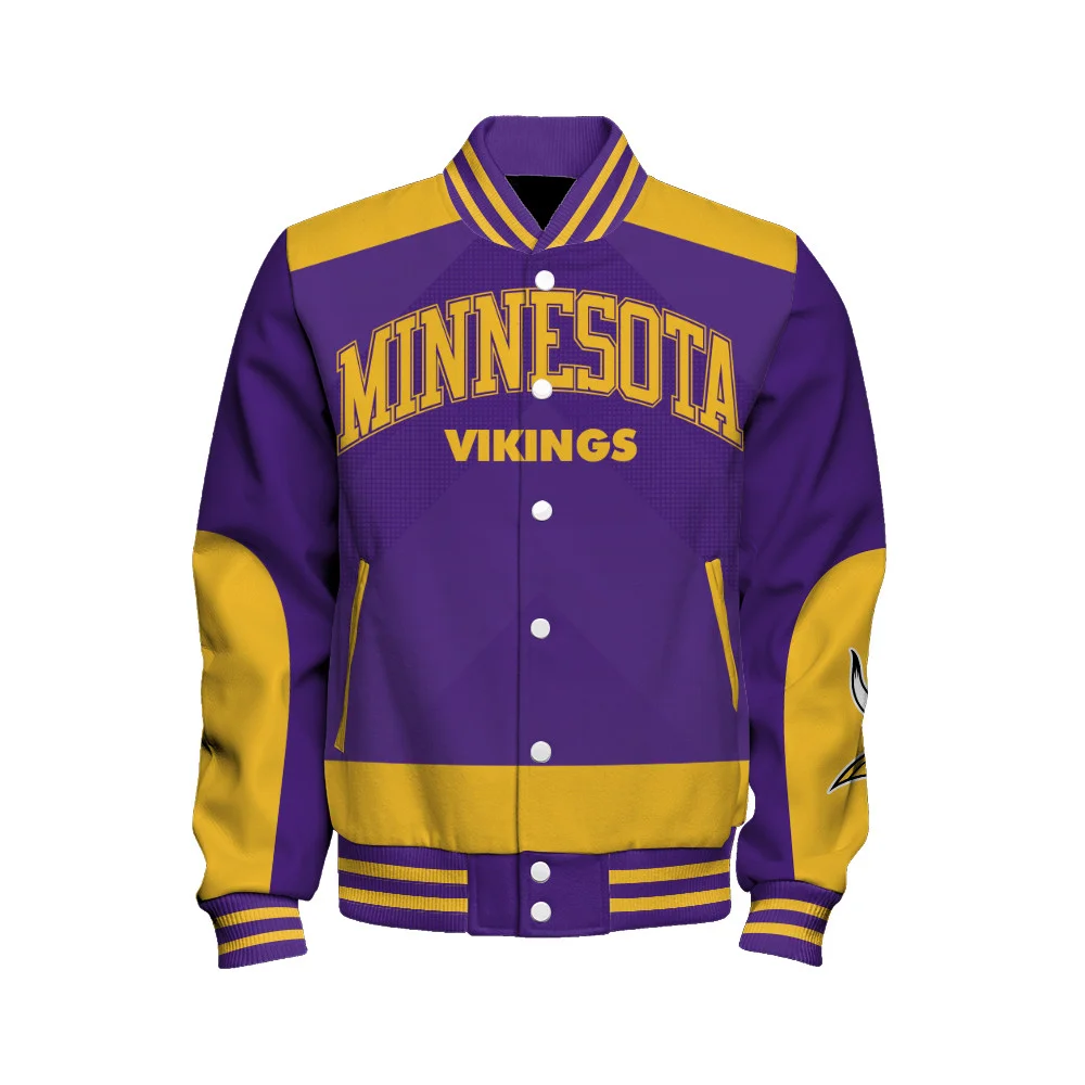 Minnesota Vikings Football Team 2024 - 25 Stay Ahead Of The Trend Unisex Varsity Jacket