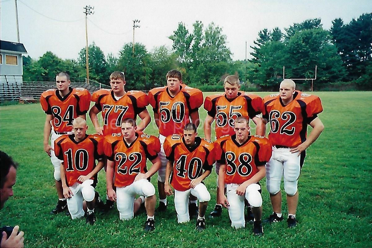 FOOTBALL BOYS Young Men FOUND Photo Poster painting Original USA Color Portrait VINTAGE 06 25 Z