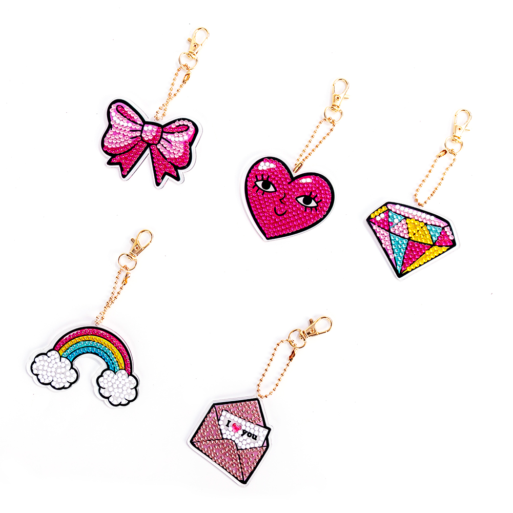 

5pcs Pink Mood - 5D DIY Craft Keychain, 501 Original