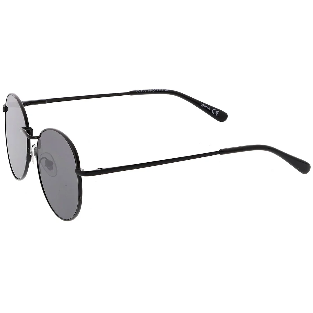 Classic Metal Round glasses With Round Flat Lens 50mm