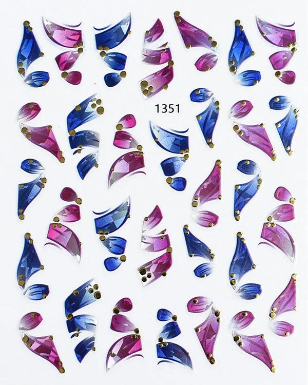 3D Swirl Lines Nail Sticker Geometry Irregular Whirling Wave Cow Print Decal on Nails Art Charms Manicure Slider Tip Accessories-Nail Inspo