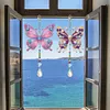 Butterfly 5D Diamond Painting Suncatcher with Crystal Pendant, Double-Sided Hanging Wind Chime Kit for Adults | Colorful Spring Window Decor