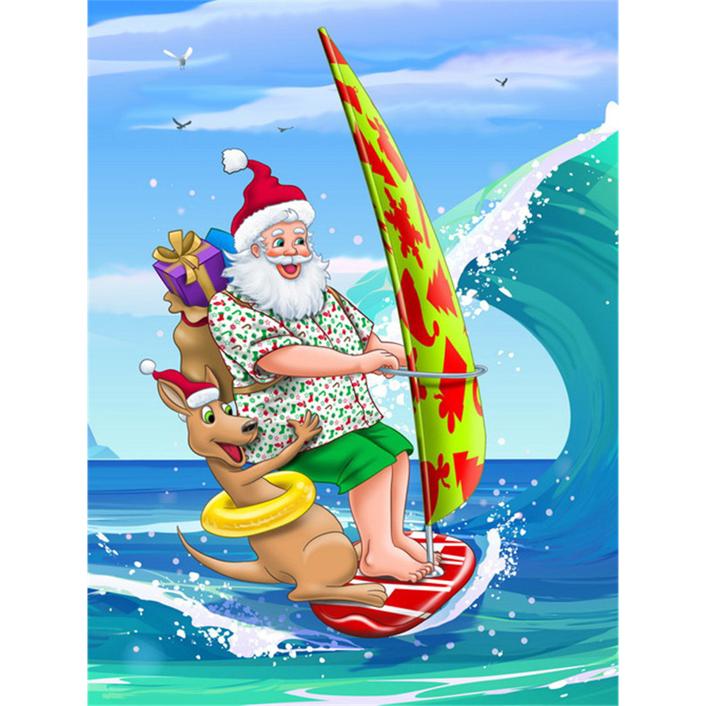 

Santa at the Beach - Round Drill Diamond Painting - 30*40CM, 501 Original