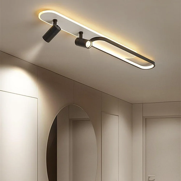 2 Spotlight Rectangles Metal Modernist Style Design Flush Mount Lighting LED Ceiling Light - Appledas