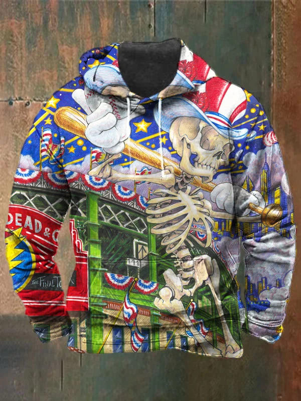 Unisex Skull Print Heavyweight Hoodies