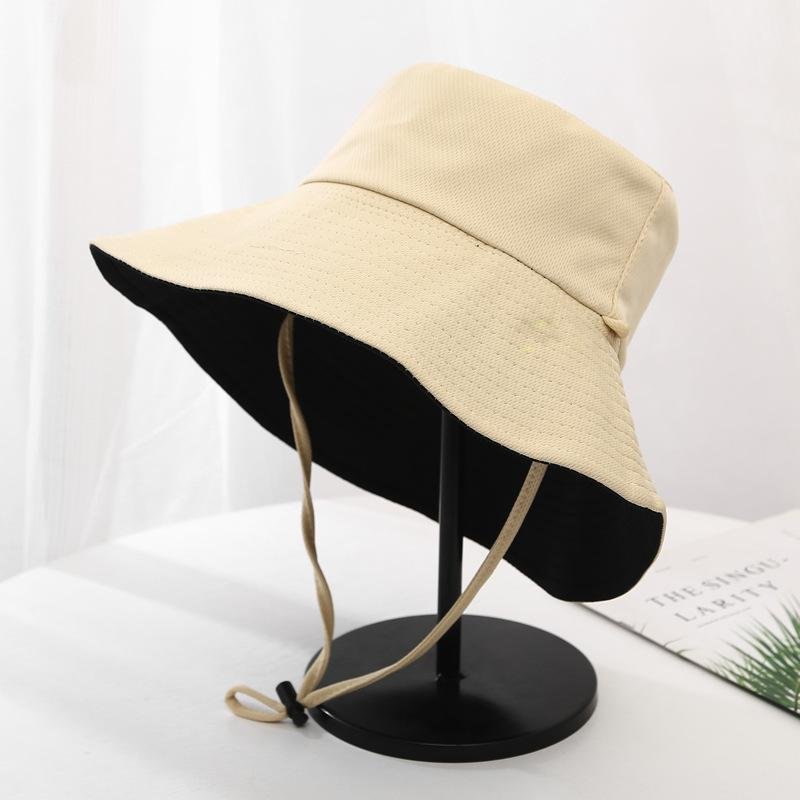 Large Brimmed Bucket Hat Female Solid Color Double-sided Outdoor Sun Protection Sun Hat