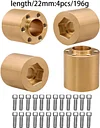 AMK 4pcs Brass Wheel Weights 22mm Wheel Hex Hub Widen Adapter for 1/10 RC Crawler 1.9in/2.2in Wheels Rim Axial SCX10 TRX4 Counterweight