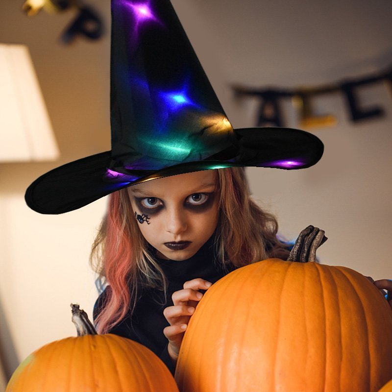 🎃HALLOWEEN Decorations Glowing Witch Hat Decorations - 2 in 1 Hanging ...