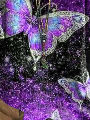 Women Short Sleeve Scoop Neck Printed Polka Dot Top