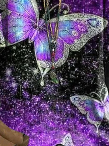 Women Short Sleeve Scoop Neck Printed Polka Dot Top