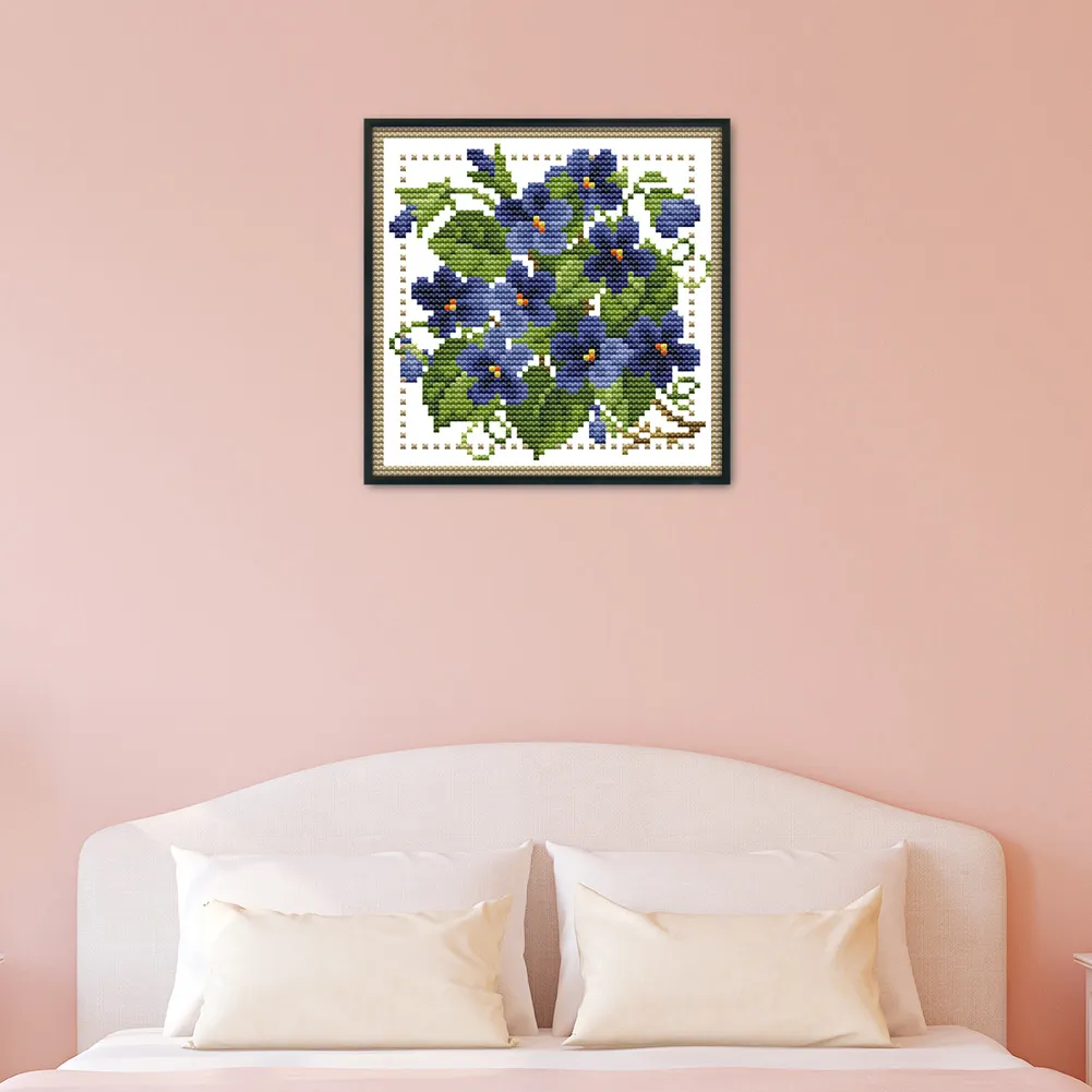 14ct Stamped Cross Stitch - Flower(17*17cm)