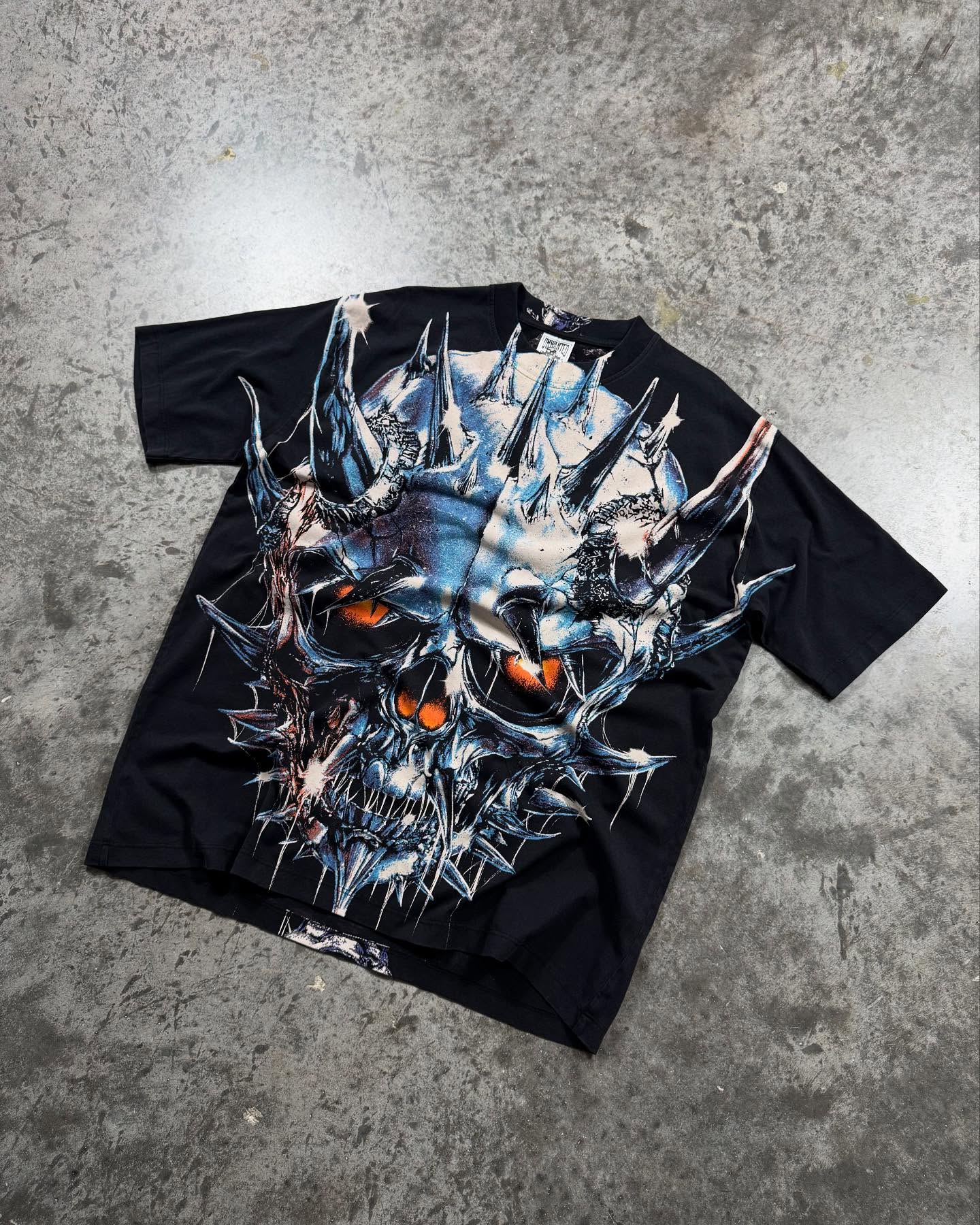 Dark Skull & Skeleton Graphic T-Shirt