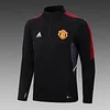 2022/2023 Manchester United Half-Pull Training Suit Black Football Shirt 1:1 Thai Quality Set perfectftball