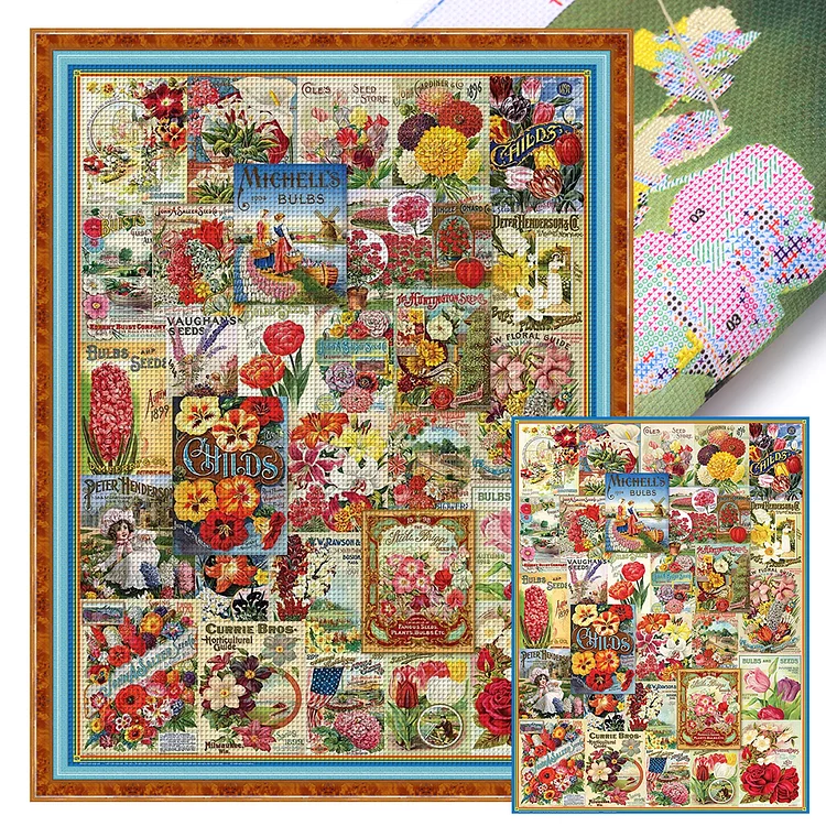 Flower Collection (60*80cm) 11CT Stamped Cross Stitch gbfke