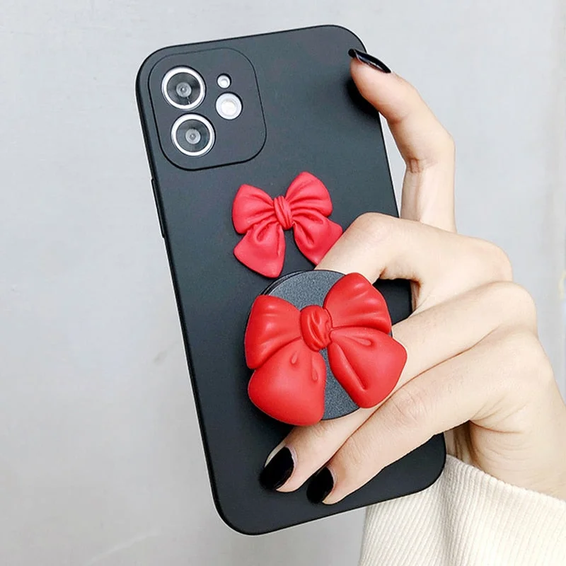 Android Xiaomi Bowknot Phone Case+Kawaii Holder BE043