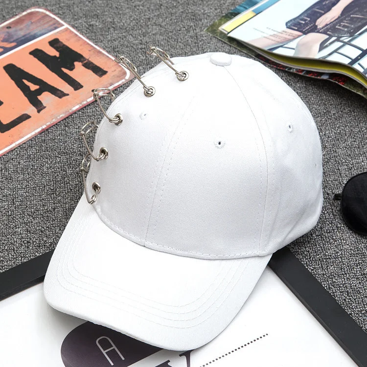 European Street Trend Male Personality Pin Baseball Hats Original Woman Fashion Hip Hop Peaked Cap