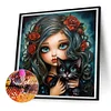 Diamond Painting -DIY Round Drill Girl&Cat