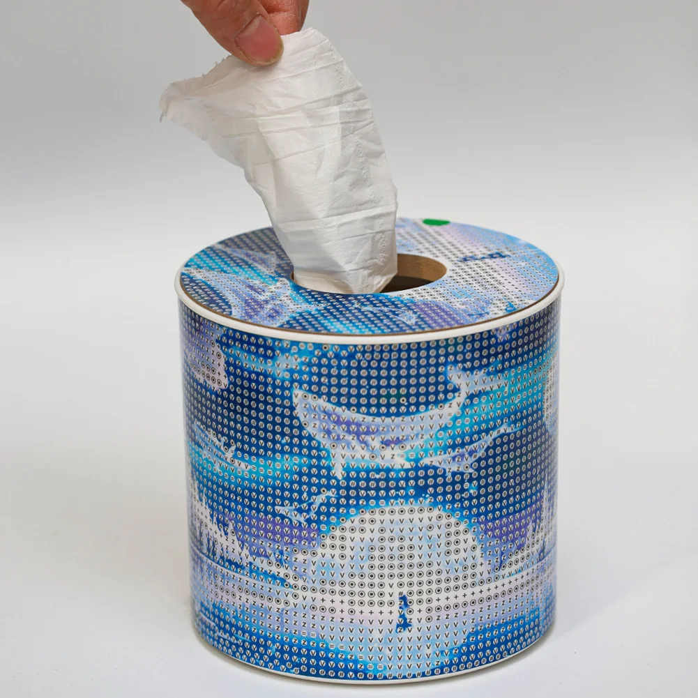 Whale DIY Diamond Painting Handmade Tissue Holder Rhinestones Crystal Tissue Box