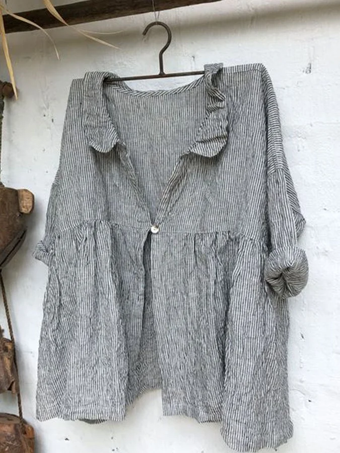 Casual Striped Loose Shirt