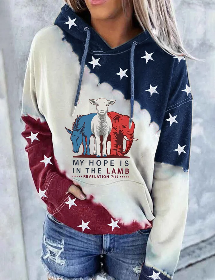 Women's My Hope Is in The Lamb Print Hoodie