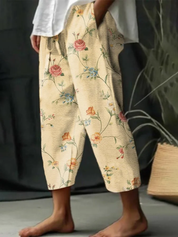 Women'S Floral Print Casual Pants