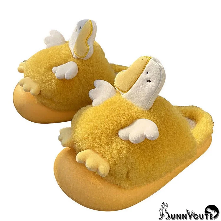 Lovely Cartoon Duck Plush Slippers