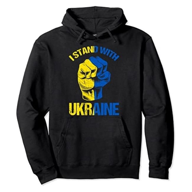 I Stand With Ukraine Ukrainian Flag Pullover Hoodie