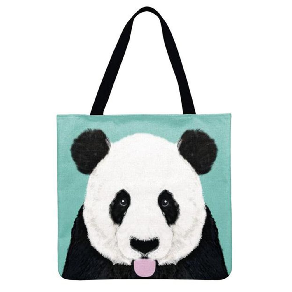Linen Tote Bag-Panda