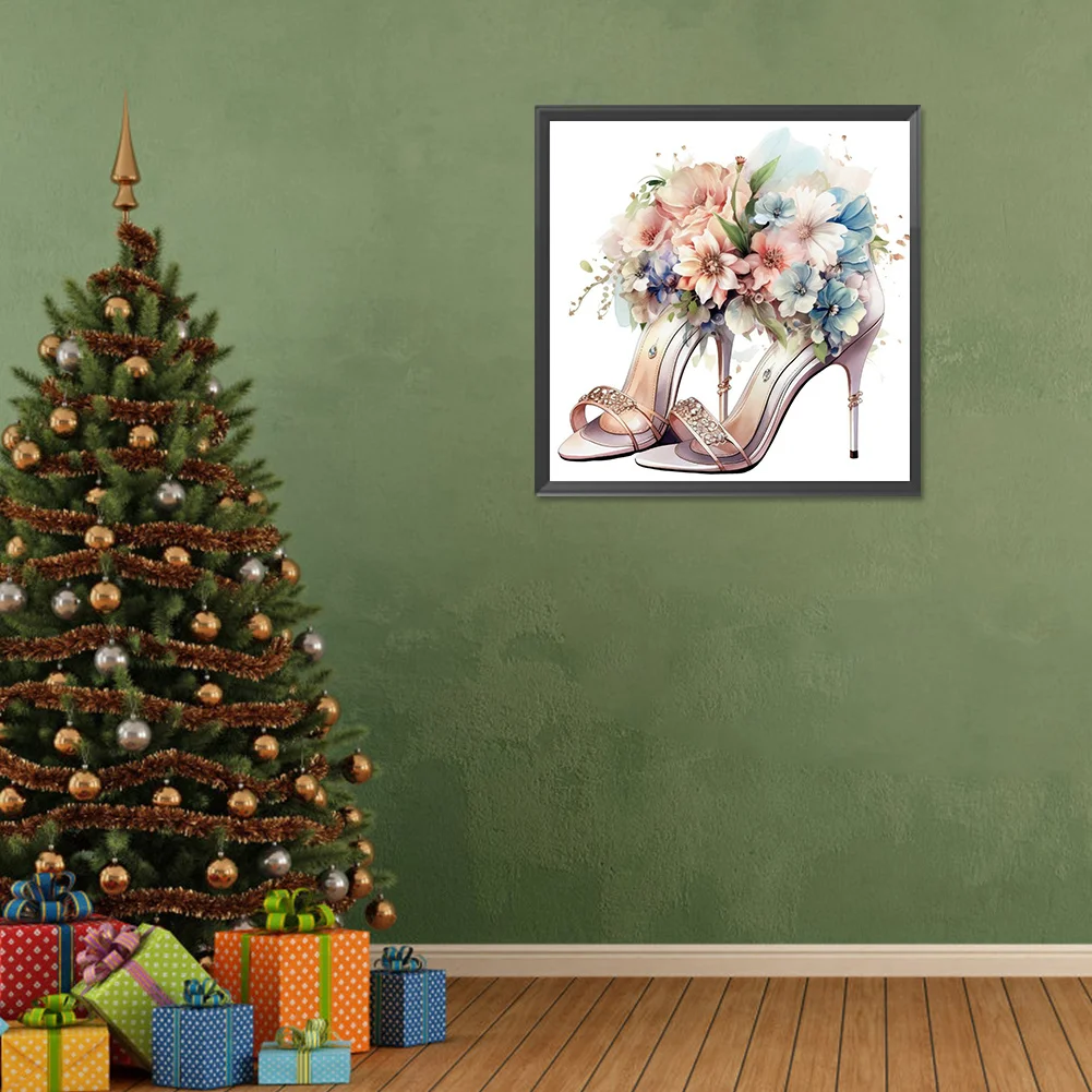 Full Round Diamond Painting 30*30cm - Flower High Heels