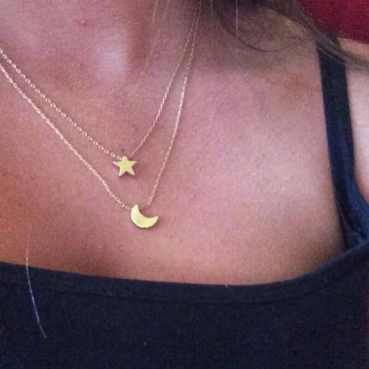 Trendy Gold Moon Star Choker Necklace for Women Chains Statement Pendant Necklaces Boho Jewelry Gift 2023