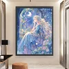 Anime Girl Under Moon-11CT Stamped Cross Stitch 45*60cm/17.72*23.62in(Big Size)