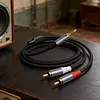 3.5mm To RCA Cable Nylon Braided 3.5mm 1/8 Inch Male TRS To 2 RCA Y Splitter Cable for Smartphones MP3 Tablets Speakers HDTV